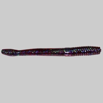 Zoom Magnum Finesse Worm 5 inch soft plastic bass fishing worm - Plum Apple