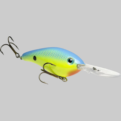 Strike King Pro Model 6XD deep diving crankbait for offshore bass fishing - Powder Blue Back Chartreuse