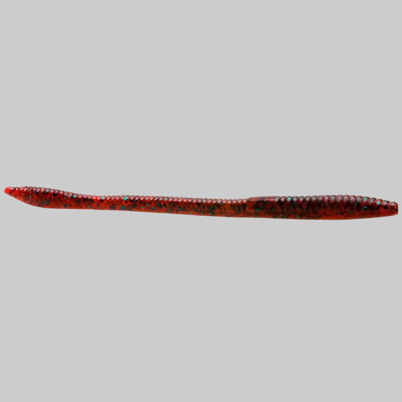 Zoom Trick Worm 6.5 inch floating finesse worm for bass fishing - Red Bug