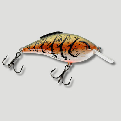 Rootbeer - Bill Lewis Hammer Flat 3/8 oz crankbait with Tri-Tone sound chambers and Mustad Triple Grip hooks for bass fishing