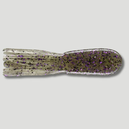 Smoke Black Purple Flake - Big Bite Baits Flat Tube 4in