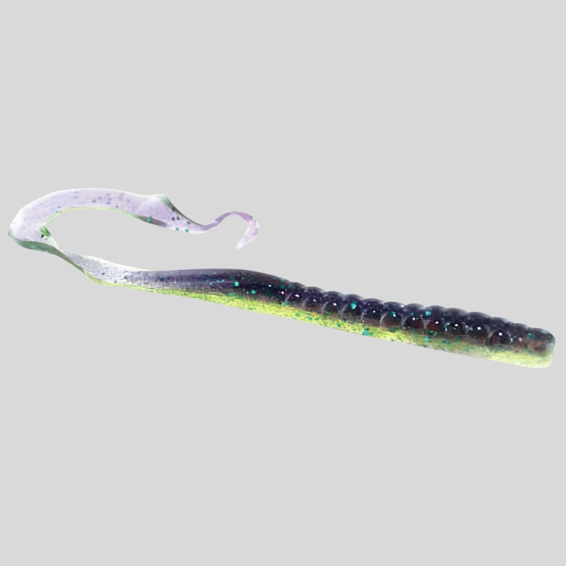 Zoom Mag II 9 inch ribbon tail worm soft plastic bass fishing bait - Sour Grape