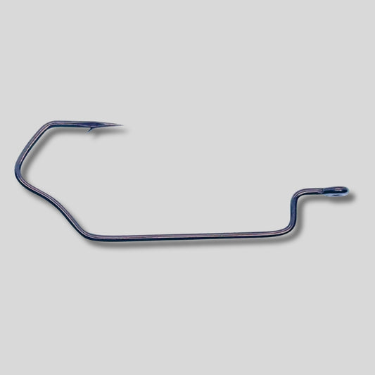 Spearpoint Offset Worm Hooks 6 Pack with VGrip Technology for soft plastic bass fishing