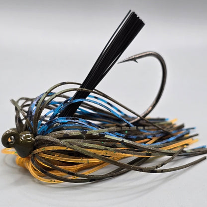 Hog Farmer Epitome hidden weight swim jig with wire-tied skirt designed for heavy cover fishing