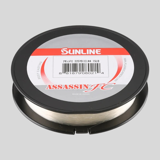 Shop Sunline Assassin FC Fluorocarbon Line with P-Ion Technology for smooth casting, abrasion resistance, low visibility, and lasting performance.