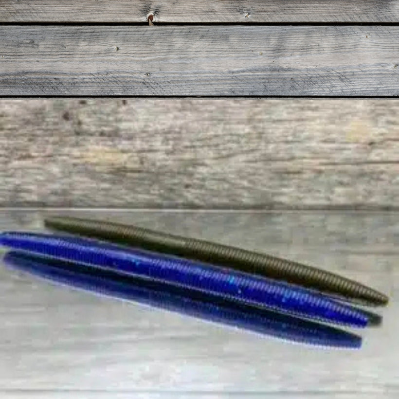 Salt-Infused Soft Plastic Worm with Bass Candy Scent 