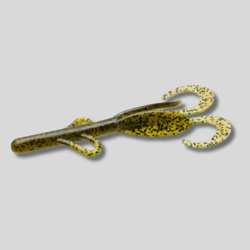 Zoom Baby Brush Hog 4 inch creature bait 12 pack soft plastic bass fishing lure for Texas rigs and heavy cover fishing