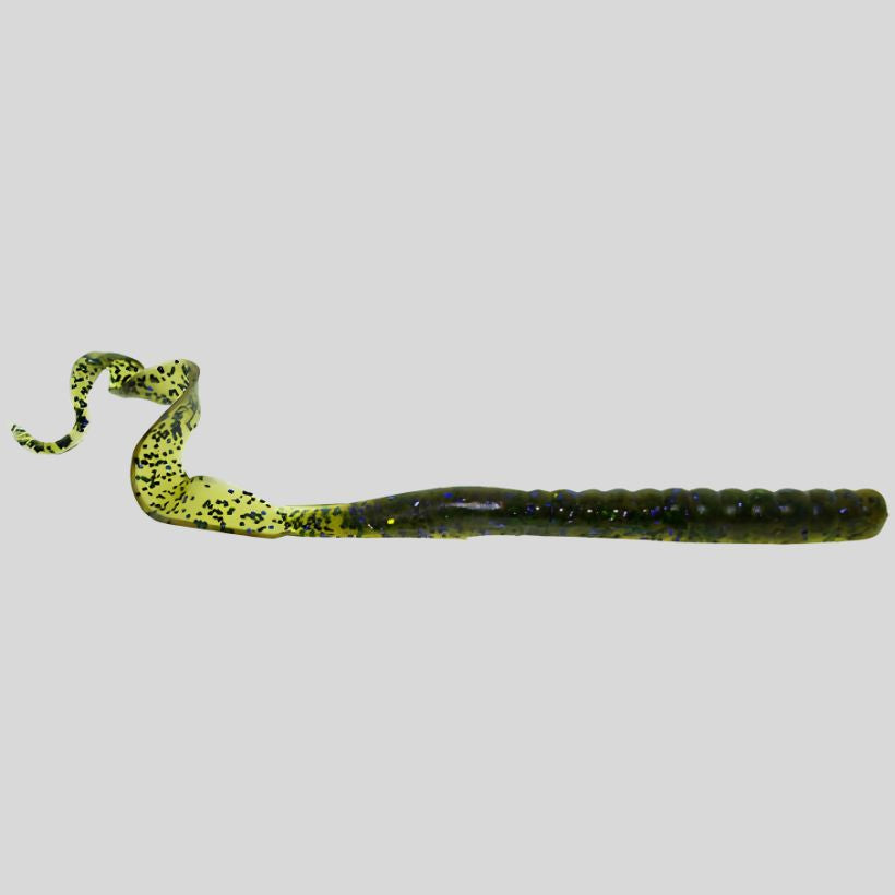 Zoom Mag II 9 inch ribbon tail worm soft plastic bass fishing bait - Watermelon Candy