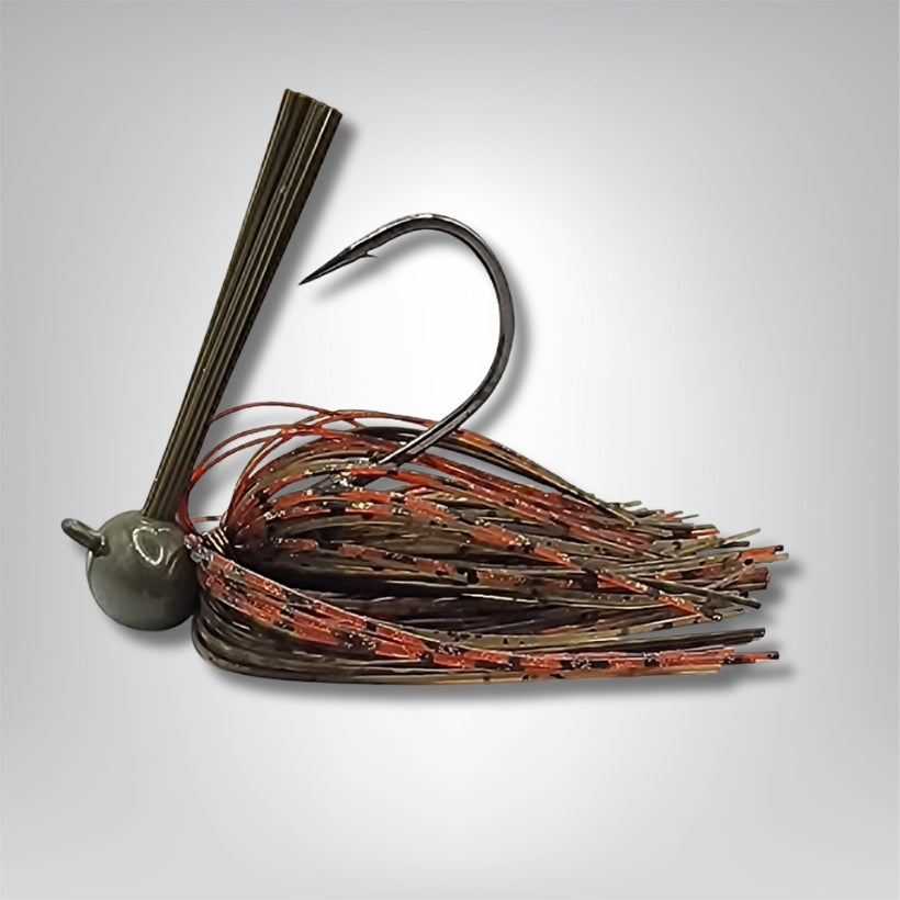 Brazalo Custom Lures football jig with wire-tied skirt and traditional head design